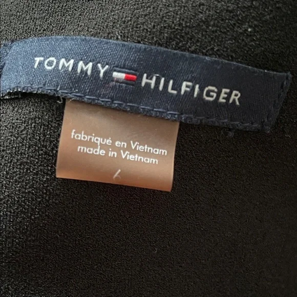 Tommy Hilfiger Women's 3/4 Bell Sleeve Elegant Black Dress With Gold Trim - Picture 11 of 16